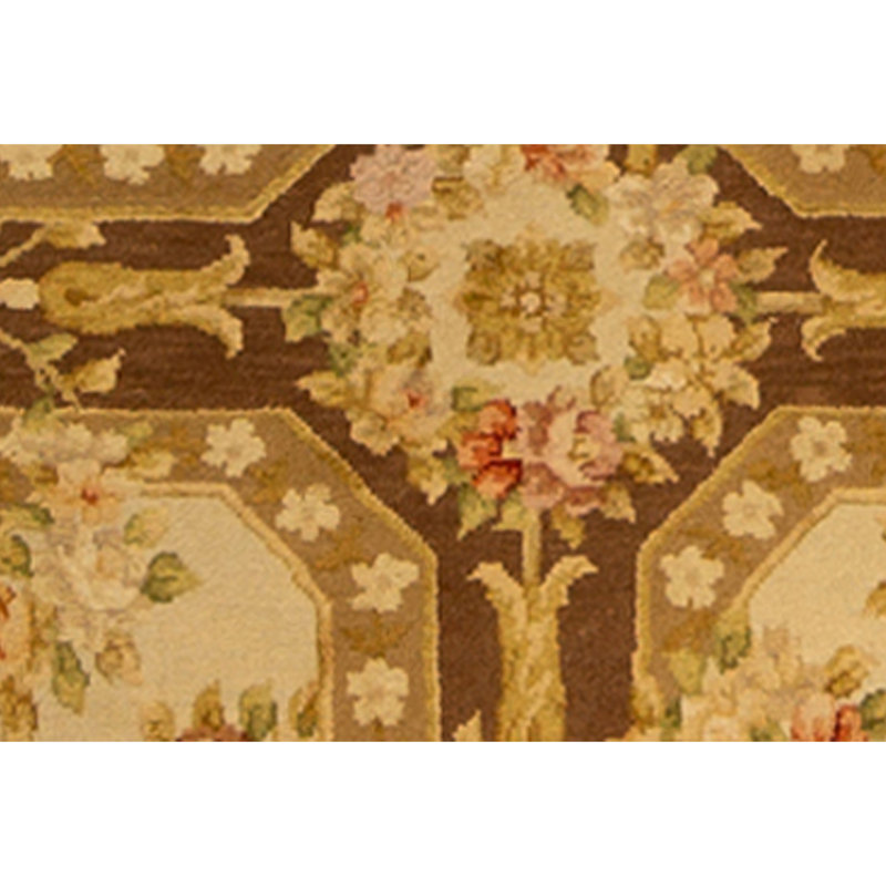 Hand Knotted Area Rug in Nutmeg And Cream