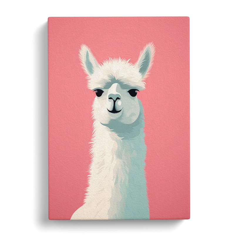 Llama Minimalism Art - Wrapped Canvas, 76cm H x 50cm W x 3cm D
