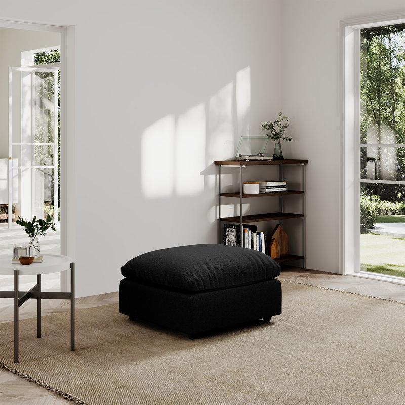Canapé avec repose-pieds Cloud, Noir
