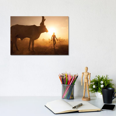 Saving The Cows by Hesham Alhumaid - Wrapped Canvas Print