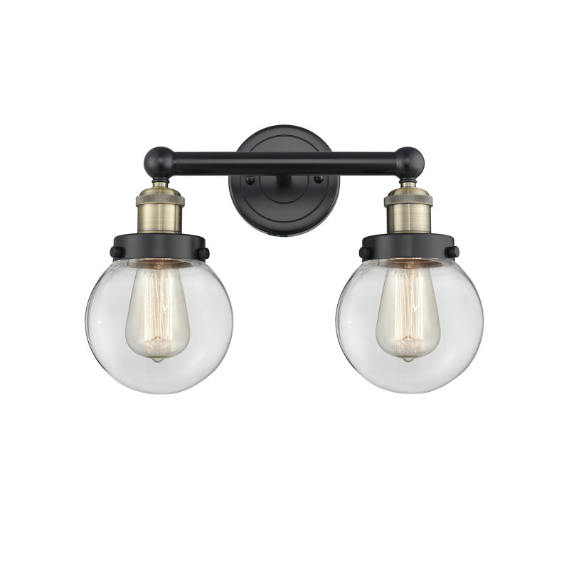 Alphonsa 2 - Light Dimmable Vanity Light, Clear, Black Antique Brass