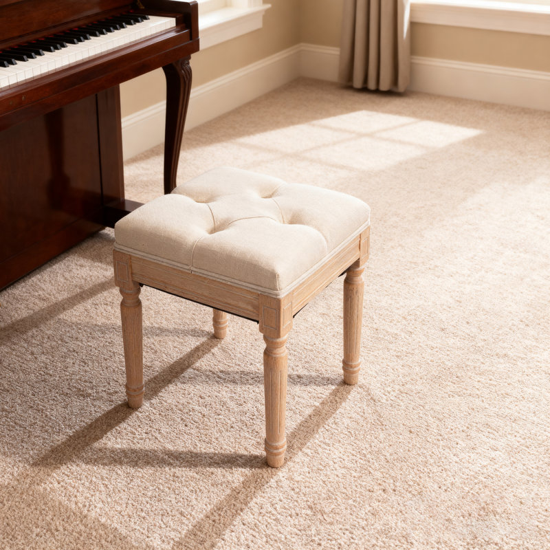 Square Upholstered Rustic Ottoman Bench