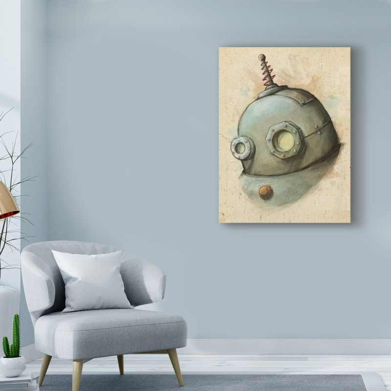 « robot paint », art sur toile, H 32 po x l 24 po x P 2 po