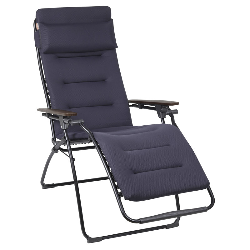 Lafuma Futura Air Comfort Zero Gravity Chair - Padded Folding Recliner & Patio Lounger Shalu, Coral Blue, Black