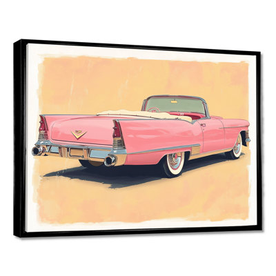 «Pink Cadillac Summer I - Retro Americana», reproduction d'art sur toile