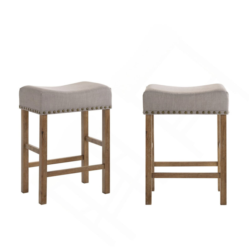 Ensemble de 2 tabourets à hauteur de comptoir Contemporary, Chêne