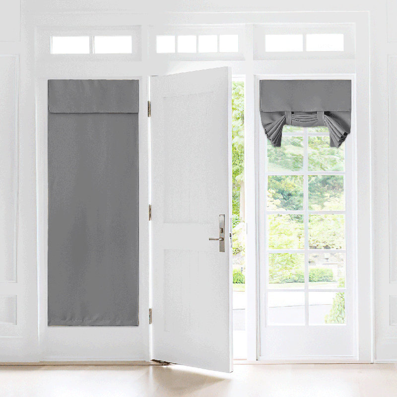 Blackout Small Door Curtain for Kitchen, Privacy Thermal Insulated Door Window Curtain for Classroom Window/Small Front Back Door/Office, 1 Panel