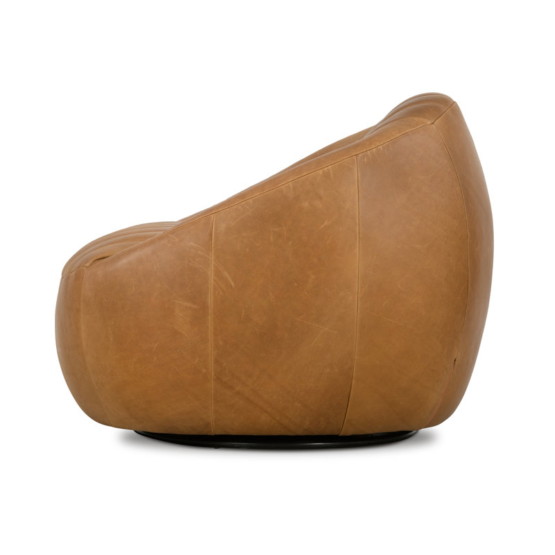 Audie Swivel Barrel Chair, Heirloom Sienna