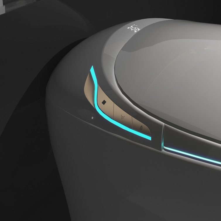 Smart Toilet with Bidet Built In, Intelligent One Piece Toilet , Auto Open/Close Seat Foot Sensor
