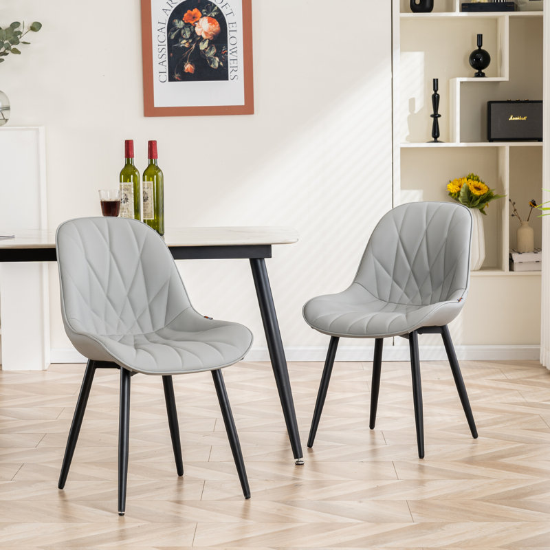 Chaise d'appoint rembourrée en similicuir Chardee, Gris