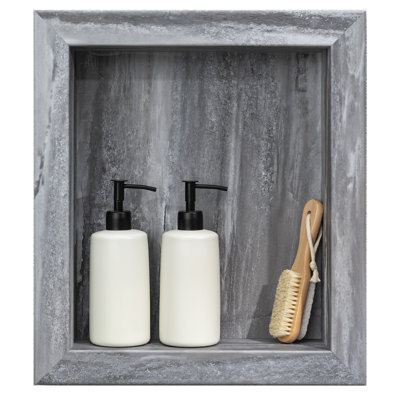 Niche de douche imperméable en vinyle 17,5 po x 15,5 po Palisade en granit Hermitage / Urban Cliff