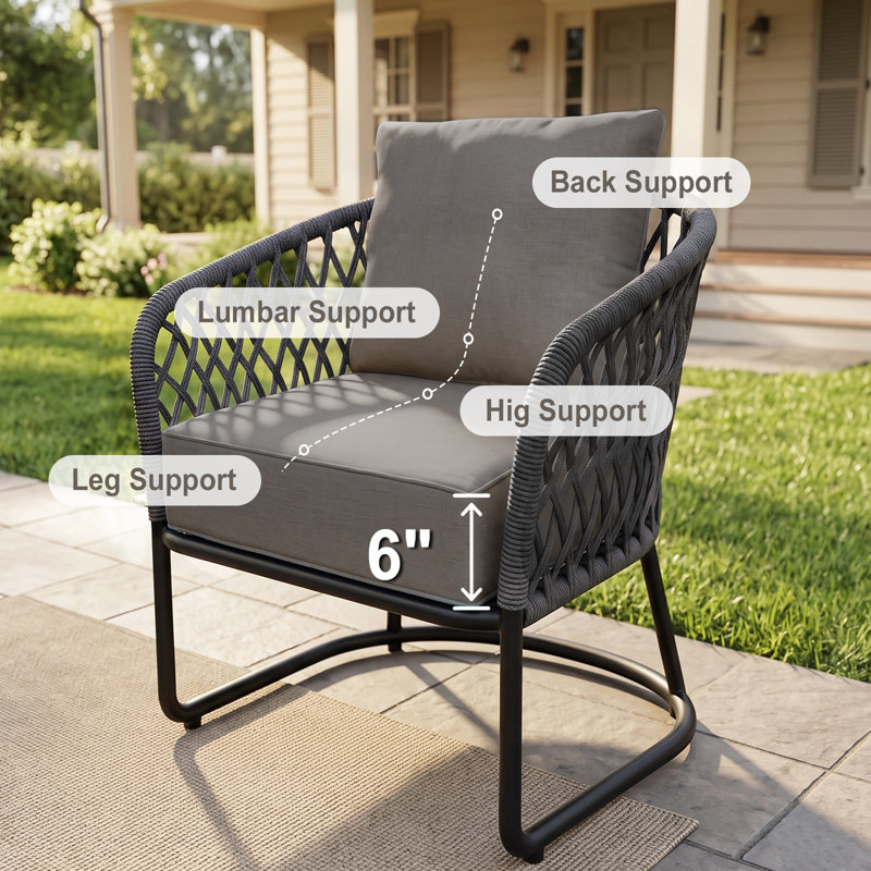 Coussin de rechange 3 pièces pour fauteuil de jardin (56 cm x 61 cm), Light Grey
