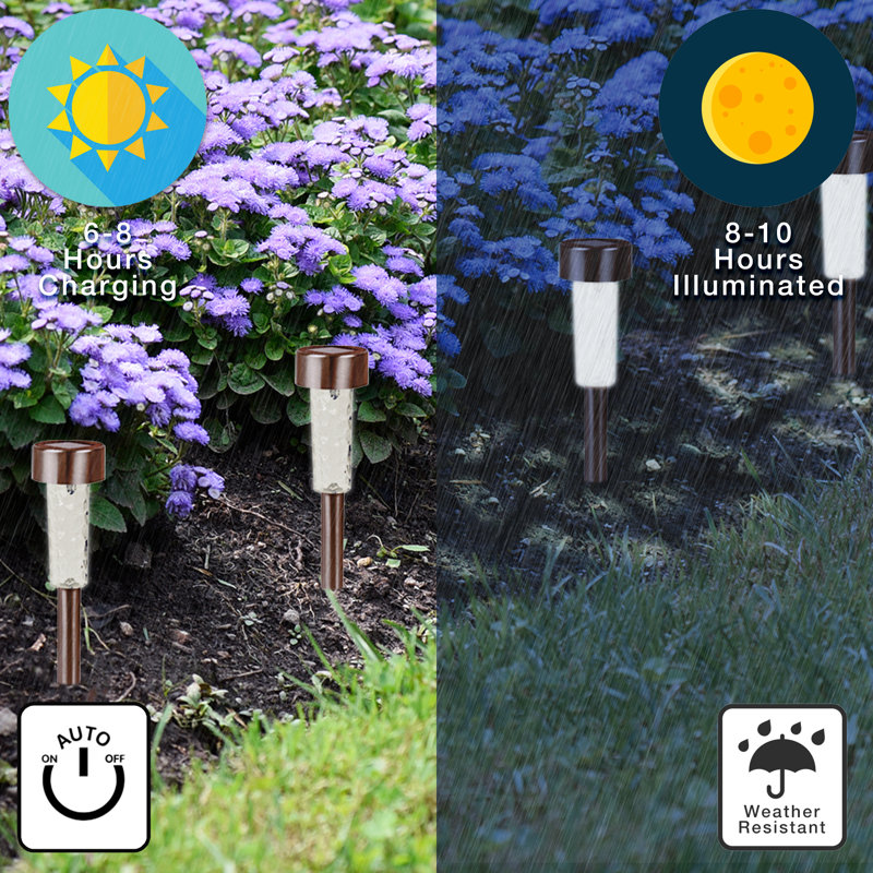 Bronze Low Voltage Solar Powered Integrated LED Metal Pathway Light Pack