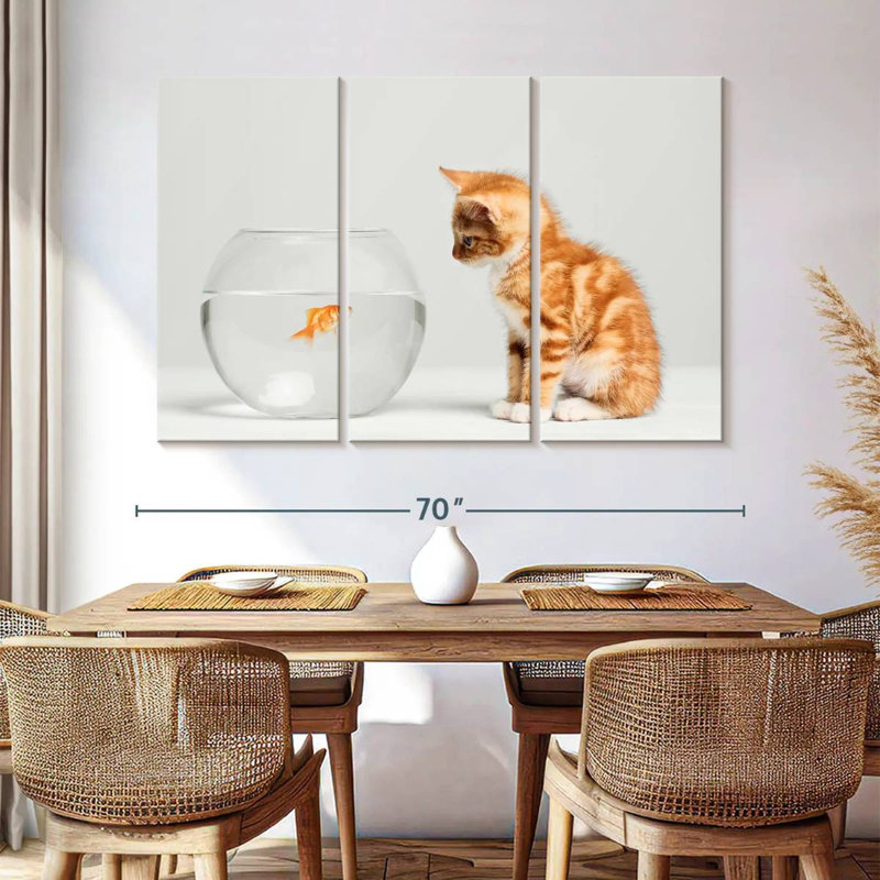 Brampt Pet Fish And Kitten, 42" H x 65" W