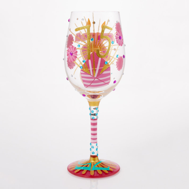 Verre à vin Lolita «Happy 75th Birthday»