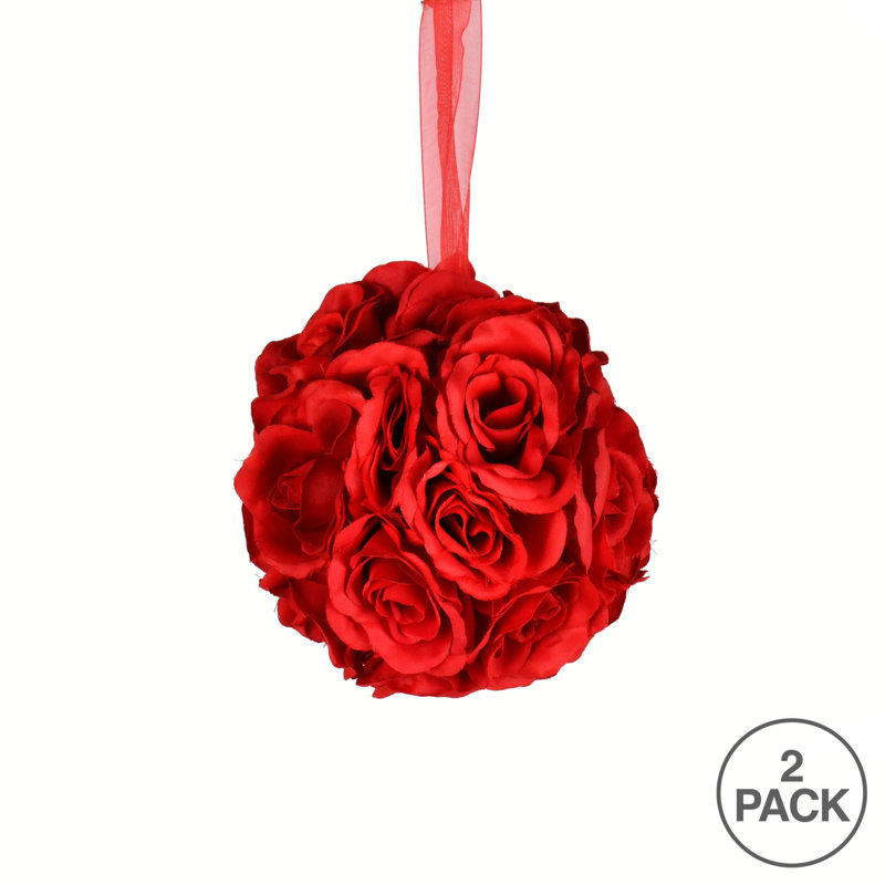 Boule de rose artificielle, Rouge
