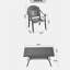 Ensemble de 7 pièces de mobilier de patio en aluminium coulé avec cadre noir et coussins de siège rouges (identique à: W1710S00491)