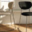 Chaise d'appoint noire à dossier solide (ensemble de 2)-130057305