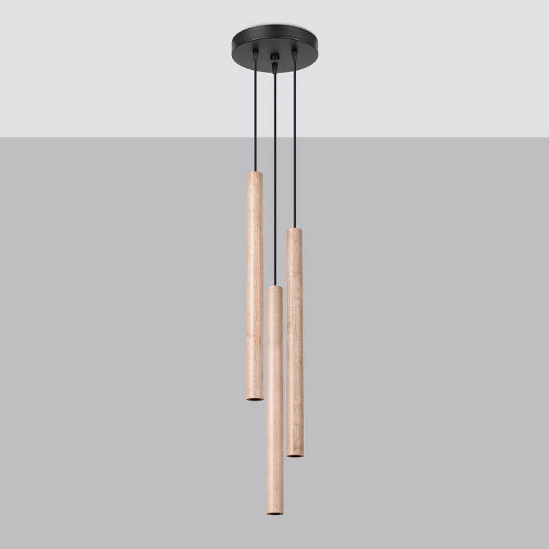 Berthile - Light Pendant, 52cm W x 9cm D, 3 Lights, Brown
