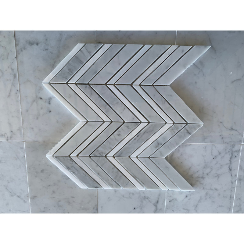 Carrara Thassos Chevron Mosaic Tile