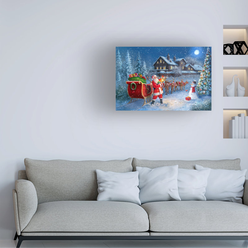 Art sur toile GL Studio Santa & Reindeer on Christmas Eve, H 22 po x l 32 po