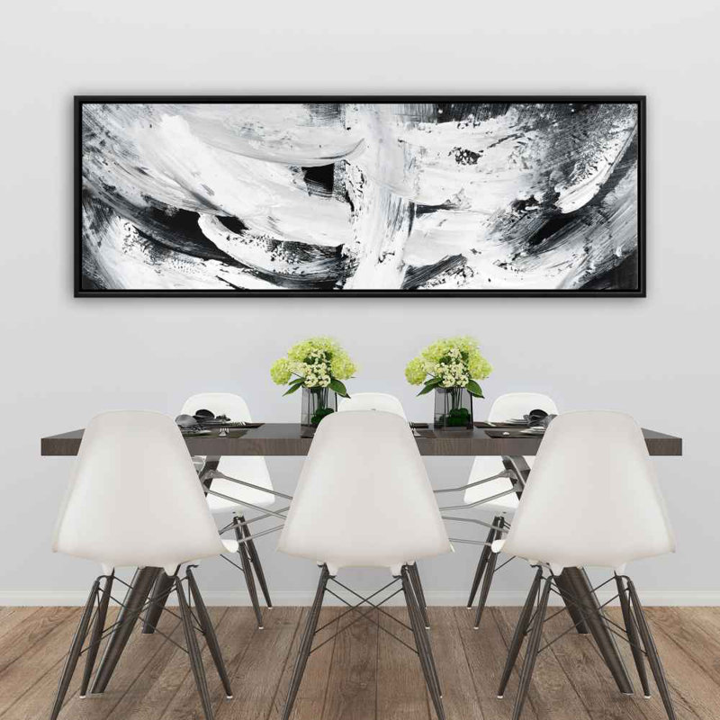 Mayhem - Black and White Framed Canvas for Home Decor