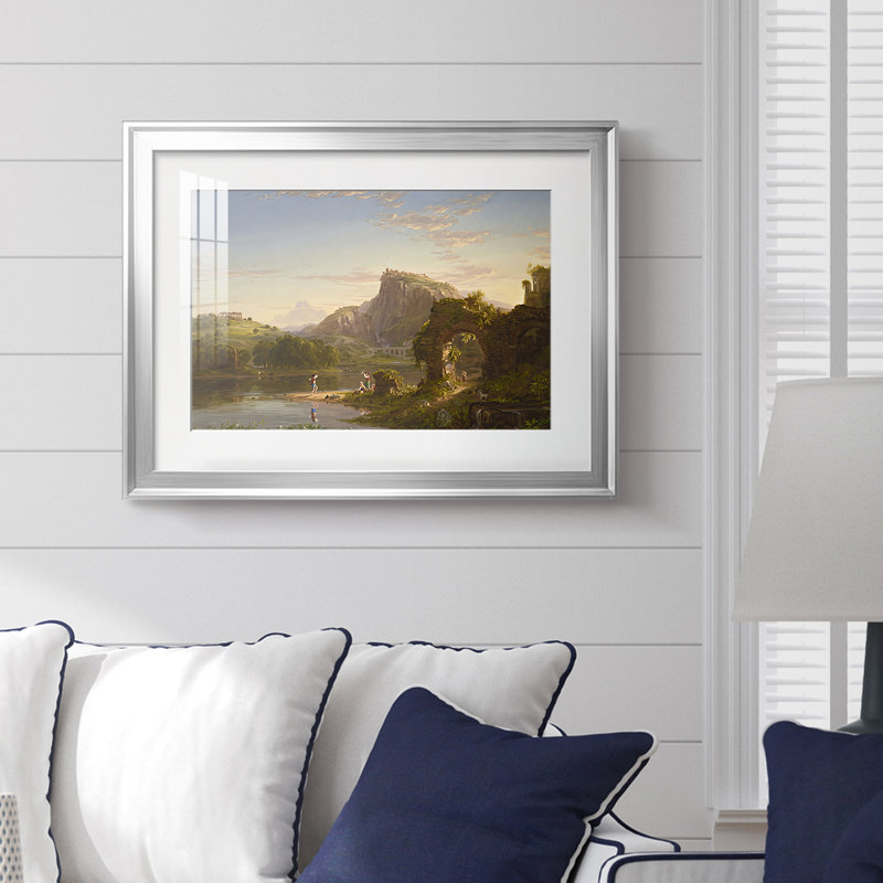 L'Allegro-Thomas Cole, toile tendue avec châssis, 1845, Argent, Impression encadrée, 18,5 x 24,5