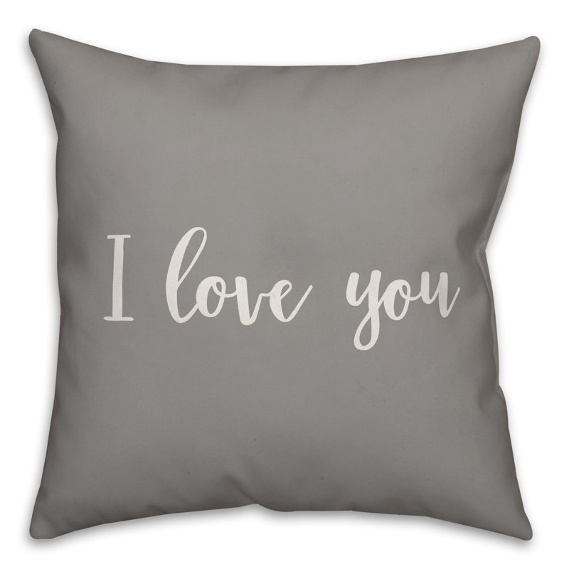  Coussin décoratif I Love You, Gris, Coussin et housse de coussin