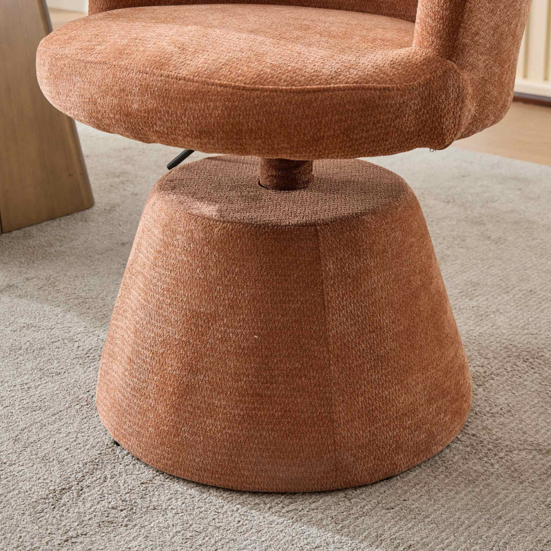 Tabouret de bar pivotant à 360 ° à hauteur réglable, chaise de salle à manger ronde rembourrée en chenille moderne, fauteuil de meuble-lavabo ergonomique pour chambre à coucher, îlot de cuisine et pub, paquet simple