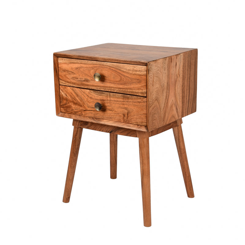 Alana 17.7'' W Solid Wood Nightstand, Natural Wood Color