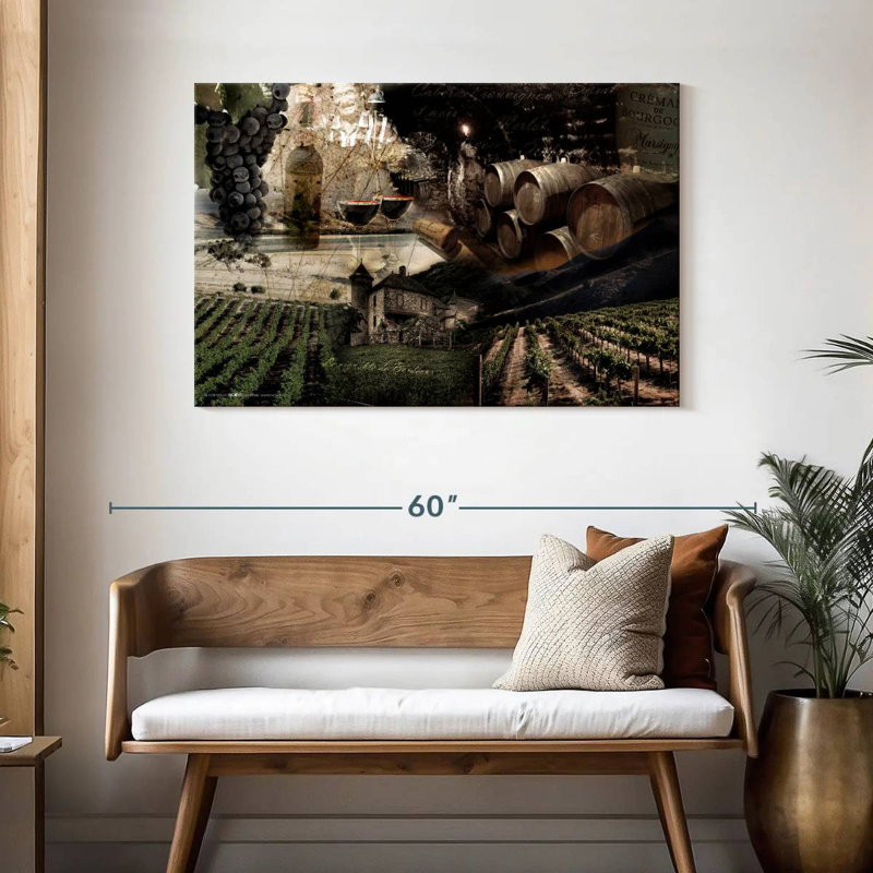 Collage de vin, H 30 po x l 45 po