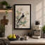 Bird Among Blossoms Japandi - Wrapped Canvas-1348721292-1348721294