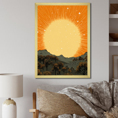 " Majestic Golden Sunset Over The Mountain Woods "