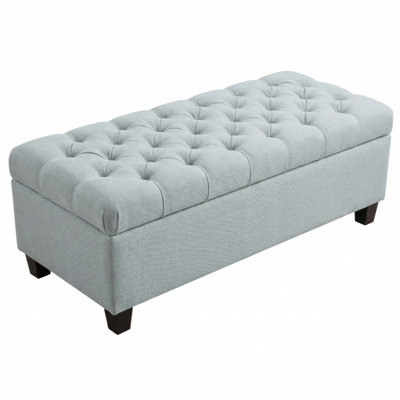 50.25 Inch Storage Ottoman Bench With Safety Hinges, Ideal For Extra Seating And Organizing Essentials In Living, Dining, And Entryway Spaces