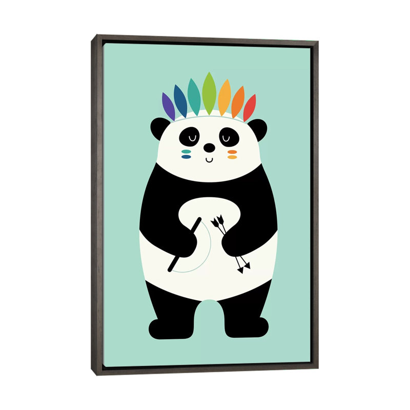 «Be Brave Panda» par Andy Westface - impression d'art graphique, Pas de tapis, H 60 po x l 40po x P 1,5 po