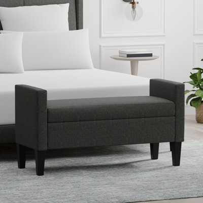 Banc de rangement à couvercle rabattable rembourré