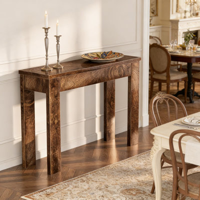 Farmhouse Console Table, Narrow Sofa Table For Behind Couch, Rustic Wood Entryway Table For Hallway, Living Room, And Small Spaces, Durable Solid Wood Construction