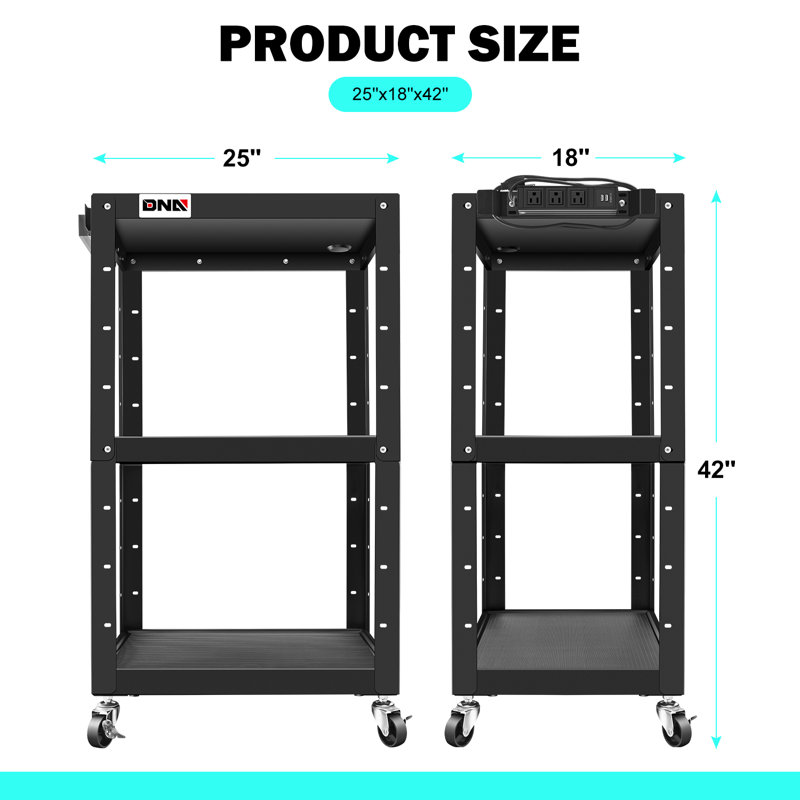 35'' H x 26'' W AV Cart