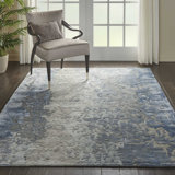 Malaya Abstract Hand-Tufted Blue/Gray Area Rug