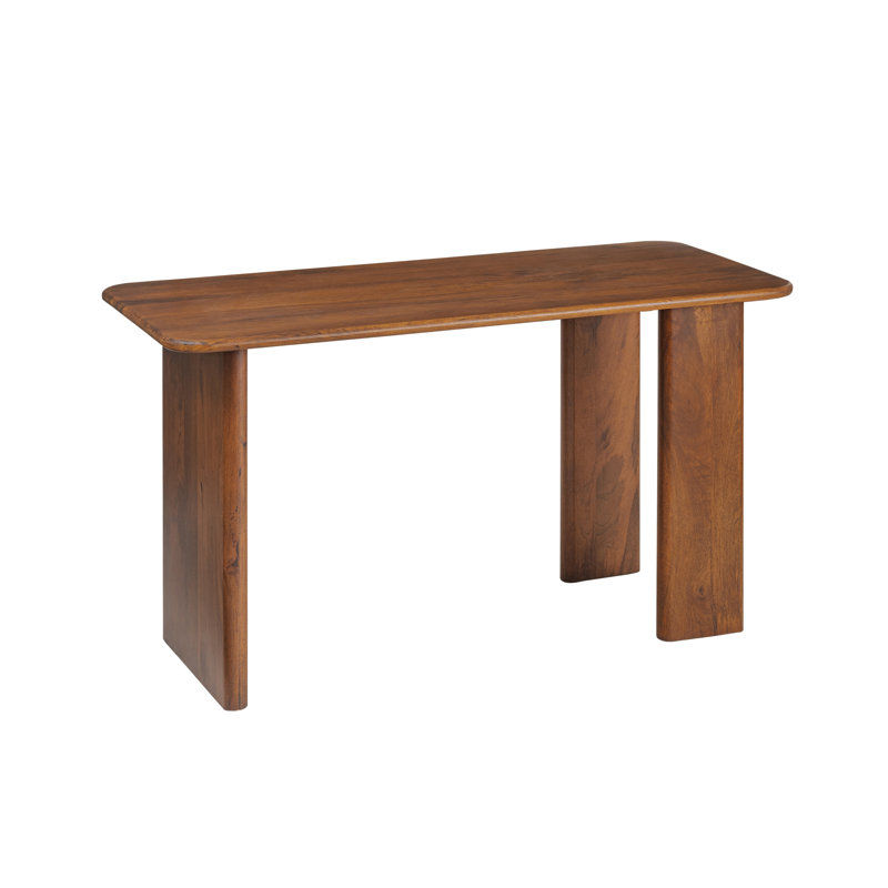 Folkes 56" Rectangular Solid Wood Writing Desk, Walnut