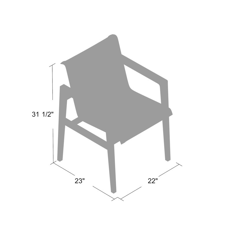 Coast Patio Dining Armchair, Canvas Sling