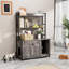 Armoire d'intérieur pour chat avec étagère de rangement, portes doubles et patin à gratter, grand bac à litière pratique gris caché