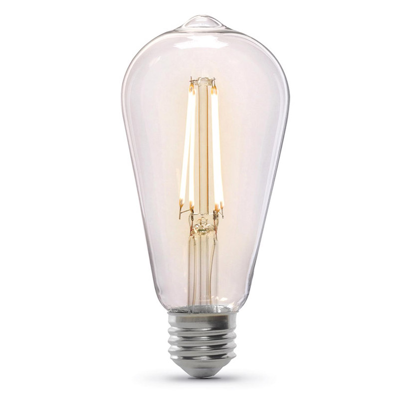 Ampoule chaude Feit ST19 E26 (moyenne) à filament DEL de 60 watts, paquet de 2