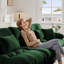 Luxury Modular Sectional Sofa Couch,Oversized L Shaped Cloud Couch For Living Room,Deep Seat Sofa Couch With Convertible Ottoman,Chenille Green