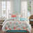7 Piece Cotton Sateen Comforter Set Coral Cal King