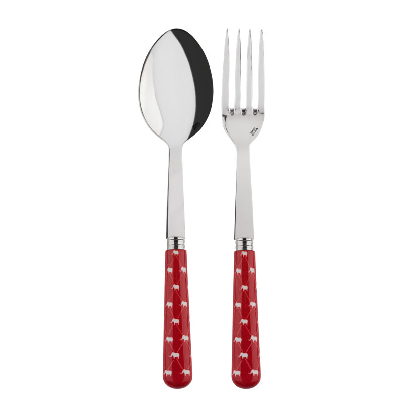 Dumbo 2 Piece 18/10 Stainless Steel Cutlery Set, Service for 1, Red