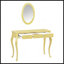 Meuble-lavabo de luxe avec miroir ovale, coiffeuse à 3 tiroirs pour le rangement des bijoux, console élégante pour la décoration intérieure, or-450044877