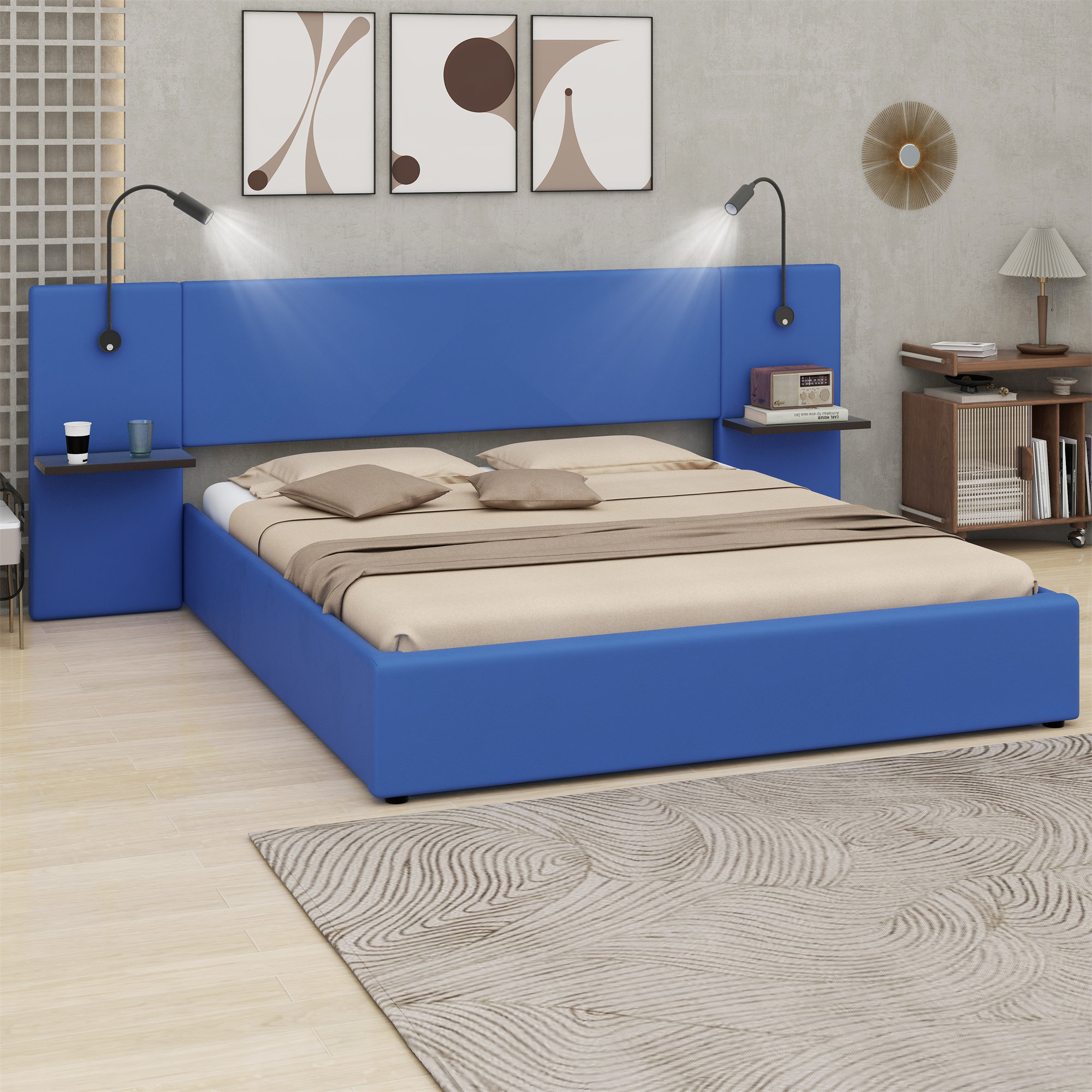 Latitude Run® Queen Size Storage Upholstered Hydraulic Platform Bed ...