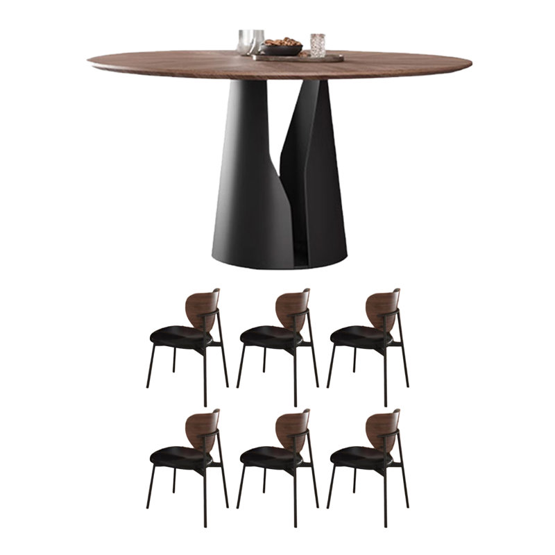 Table de salle à manger en noyer, H 39,37 po x L 29,52 po x l 39,37 po