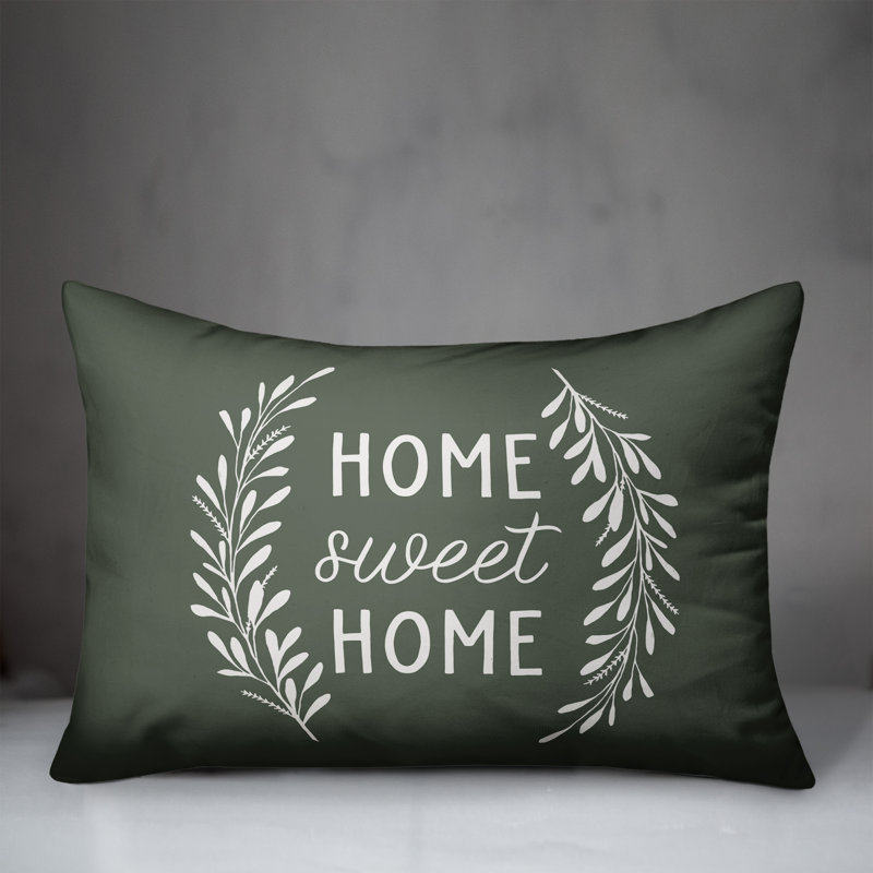 Coussin décoratif intérieur / extérieur en polyester , Sauge, H 14 po x l 20 po